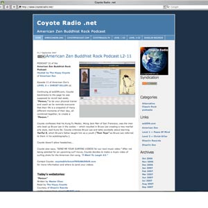 Screenshot of CoyoteRadio.NET web blog